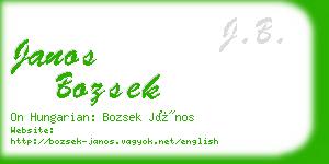 janos bozsek business card